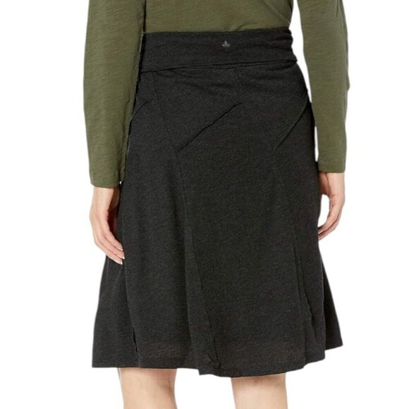 prAna Daphne Skirt Knee Length Charcoal Grey Cotton Blend Women's size Small - Picture 3 of 13